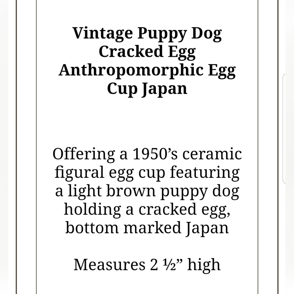 Vintage Puppy Dog Cracked Egg Anthropomorphic Egg Cup - Picture 11 of 11
